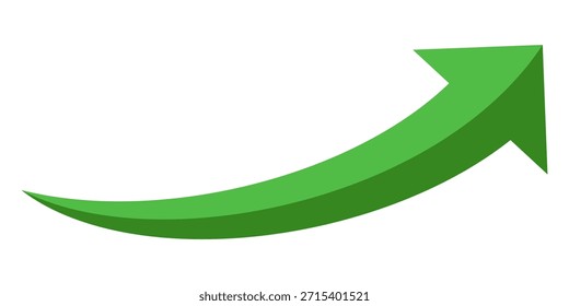 Icono de Vector de flecha verde aislado sobre fondo blanco. La flecha muestra el símbolo de dirección en estilo plano. Vector de icono verde en estilo plano. icono de salto