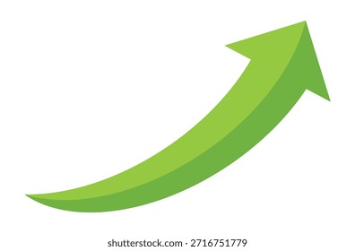 Icono de Vector de flecha verde aislado sobre fondo blanco. La flecha muestra el símbolo de dirección en estilo plano. Vector de icono verde en estilo plano. icono de salto