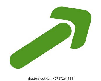 Icono de Vector de flecha verde aislado sobre fondo blanco. La flecha muestra el símbolo de dirección en estilo plano. Vector de icono verde en estilo plano. icono de salto