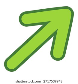 Icono de Vector de flecha verde aislado sobre fondo blanco. La flecha muestra el símbolo de dirección en estilo plano. Vector de icono verde en estilo plano. icono de salto