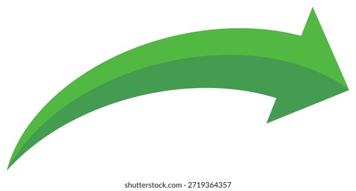 Icono de Vector de flecha verde aislado sobre fondo blanco. La flecha muestra el símbolo de dirección en estilo plano. Vector de icono verde en estilo plano. icono de salto