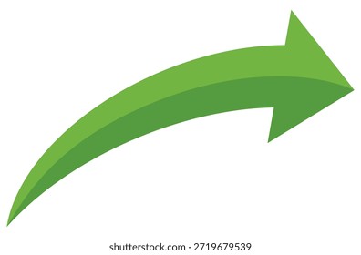 Icono de Vector de flecha verde aislado sobre fondo blanco. La flecha muestra el símbolo de dirección en estilo plano. Vector de icono verde en estilo plano. icono de salto