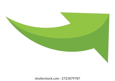 Grüner Pfeil, Vektorsymbol einzeln auf weißem Hintergrund. Der Pfeil zeigt das Richtungssymbol im flachen Stil an. Grüner Ikonenvektor im flachen Stil. Sprungsymbol