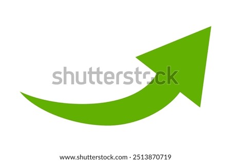Green arrow vector icon isolated on white background. Arrow shows direction symbol in flat style. Green icon vector in flat style. jump icon
