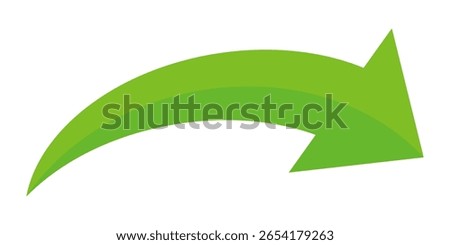 Green arrow vector icon isolated on white background. Arrow shows direction symbol in flat style. Green icon vector in flat style. jump icon
