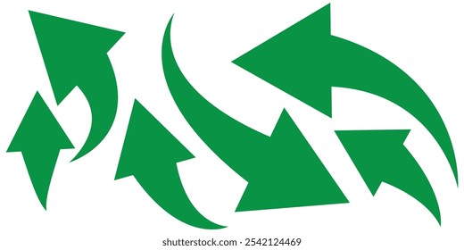 green arrow vector isolated on a white background