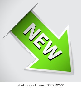 Green arrow with word new