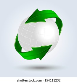 green arrows around the globe