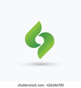 Green arrows circle element icons business logo