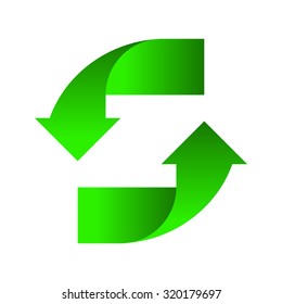 Green Arrows up down on a white background design element