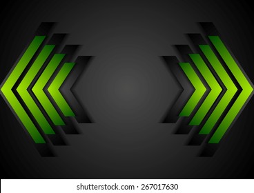 Green arrows geometry corporate background. Vector design