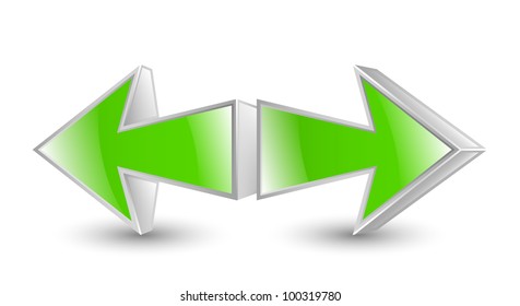 Green arrows icon. Vector