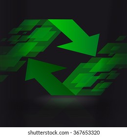 Green arrows pictogram refresh sign 