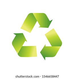 Green arrows recycle eco symbol vector illustration isolated on white background_Recycled sign_Cycle recycled icon_Recycled materials symbol