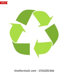 green arrows recycle eco symbol vector illustration isolated on white background. Recycled sign.recycled icon , symbol. . - Vector