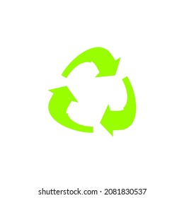 Green Arrows Recycle Eco Symbol Vector Illustration Isolated On White Background. Recycled Sign. Cycle Recycled Icon. Recycled Materials Symbol. Recycled Icon Eps.