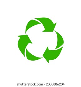 Green Arrows Recycle Eco Symbol Vector Illustration Isolated On White Background. Recycled Sign. Cycle Recycled Icon. Recycled Materials Symbol. Recycled Icon Eps.