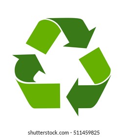Green arrows recycle eco symbol vector illustration isolated on white background. Recycled sign. Cycle recycled icon. Recycled materials symbol. Recycled icon eps. - Shutterstock ID 511459825