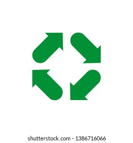 Green arrows for recycle symbol vector isolated on white background