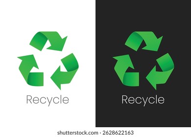 Green arrows and recycling symbol vector design 

