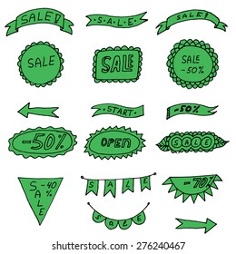 green arrows, ribbons and stickers sales
for your websites and shops