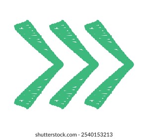 green arrows right direction isolated
