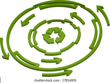 vectores de flechas verdes abstractos en perspectiva 3d