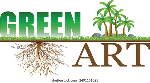 green art logo design with beautiful stretcher  