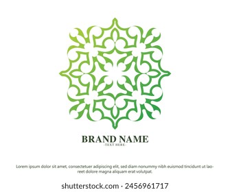 Green art logo design template