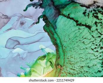 Green Art Paint. Alcohol Ink Marble. Luxury Abstract Template. Glitter Water Color Marble. Elegant Fluid Texture. Glitter Abstract Watercolor. Gold Alcohol Ink Watercolor. Gold Marble Ink Background.