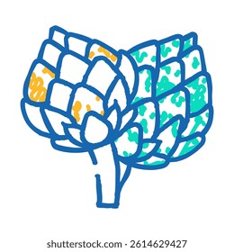 green artichoke doodle icon sketch vector. green artichoke sign. isolated symbol illustration