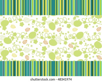 green artistic design background with egg and butterfly