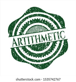 Green Artithmetic distress rubber grunge stamp