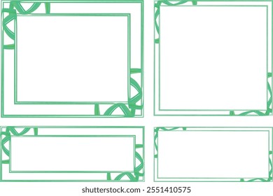 green artwork square and rectangular frames set vector