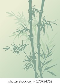 Green Asian Bamboo Background