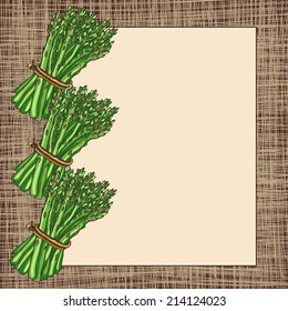 Green asparagus. Fresh vegetables. Hand drawn vector illustration.