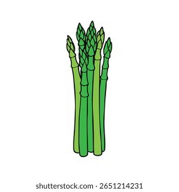 Lanças de espargos verdes com ilustração vetor plana moderna limpa