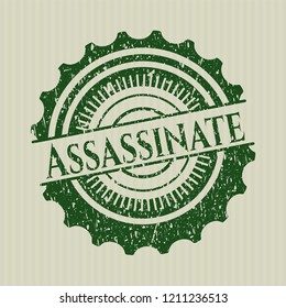 Green Assassinate distressed rubber grunge stamp