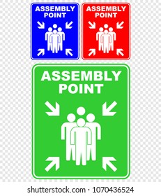 Green assembly point sign 