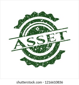 Green Asset rubber grunge texture stamp