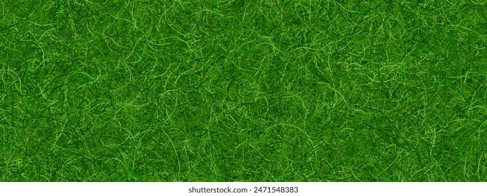 Green astro turf grass texture seamless pattern. Wool rug made of tangled fur. Cozy felt carpet. Abstract vector uneven bg with hairball texture.Fake plastic or fresh natural ground