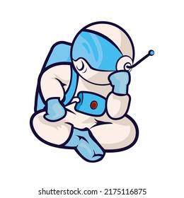 diseño astronauta verde sobre blanco