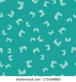 Green Astronaut helmet icon isolated seamless pattern on green background.  Vector Illustration