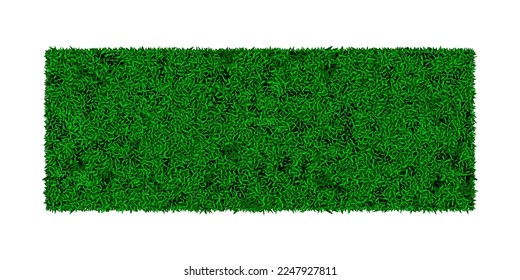 Green astroturf rug with grass texture. Carpet or lawn top view. Vector background. Baseball, soccer, football or golf field. Fake plastic or fresh natural ground for game play.