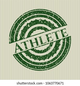 Green Athlete distressed rubber seal with grunge texture