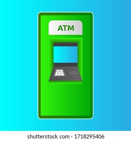 Green ATM in flat design