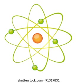 Green Atom Isolated Over White Background Stock Vector (Royalty Free ...