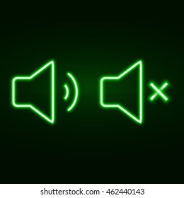 Green Audio Speaker Volume Icon. Vector Illustration