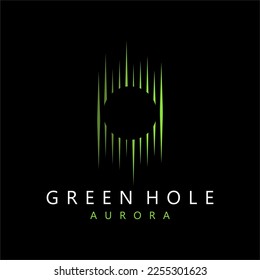 Green Aurora Oasis, a Logo Design for a Serene and Radiant Hole
