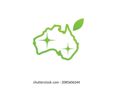 Green Australia logo concept flat design